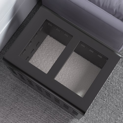 Modern Dog Bed with Hollow Design, Transparent Acrylic Top, Portable Pet Crate with Rolling Wheels for Indoor and Outdoor Use