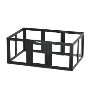 Black Clear Acrylic Pet Pen Playpen Easy-to-Assemble Pet Dog Crate Kennel Cage for Puppy Cat Rabbit for Small Dogs Indoor Use