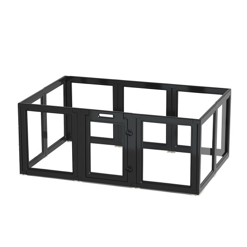 Black Clear Acrylic Pet Pen Playpen Easy-to-Assemble Pet Dog Crate Kennel Cage for Puppy Cat Rabbit for Small Dogs Indoor Use