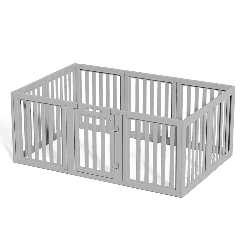 Expandable Pet Playpen with Anti-Slip Suction Cups, Easy Assembly, Indoor Puppy Fence with Lockable Door
