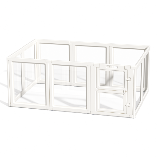 Double Gate Acrylic Pet Pen Playpen Easy-to-Assemble Pet Dog Crate Kennel Cage for Puppy Cat Rabbit for Small Dogs Indoor Use
