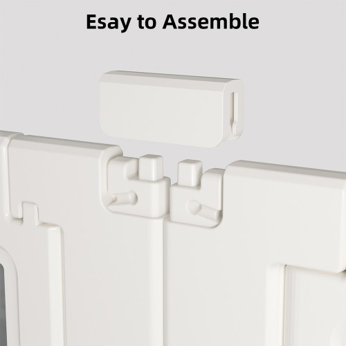 Expandable Pet Playpen with Anti-Slip Suction Cups, Easy Assembly, Indoor Puppy Fence with Lockable Door