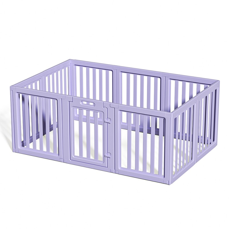 Expandable Pet Playpen with Anti-Slip Suction Cups, Easy Assembly, Indoor Puppy Fence with Lockable Door