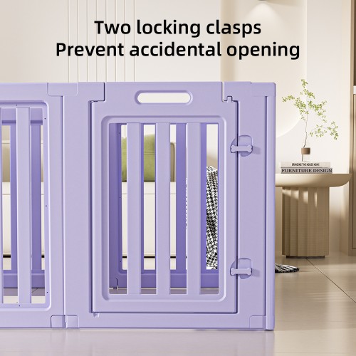 Expandable Pet Playpen with Anti-Slip Suction Cups, Easy Assembly, Indoor Puppy Fence with Lockable Door