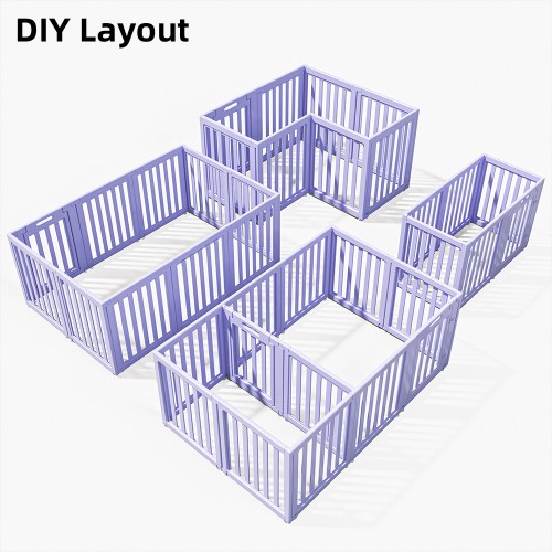 Expandable Pet Playpen with Anti-Slip Suction Cups, Easy Assembly, Indoor Puppy Fence with Lockable Door