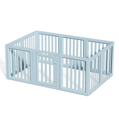Expandable Pet Playpen with Anti-Slip Suction Cups, Easy Assembly, Indoor Puppy Fence with Lockable Door