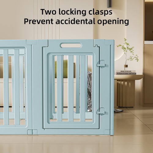 Expandable Pet Playpen with Anti-Slip Suction Cups, Easy Assembly, Indoor Puppy Fence with Lockable Door