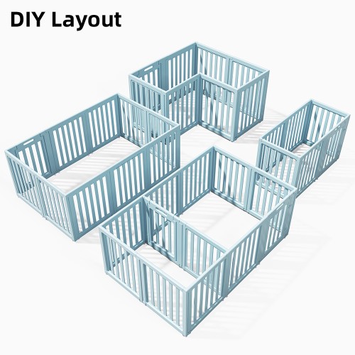 Expandable Pet Playpen with Anti-Slip Suction Cups, Easy Assembly, Indoor Puppy Fence with Lockable Door