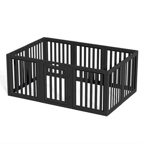 Expandable Pet Playpen with Anti-Slip Suction Cups, Easy Assembly, Indoor Puppy Fence with Lockable Door