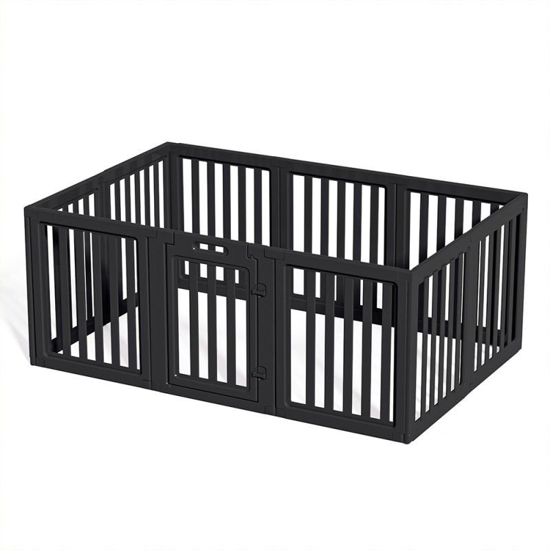 Expandable Pet Playpen with Anti-Slip Suction Cups, Easy Assembly, Indoor Puppy Fence with Lockable Door