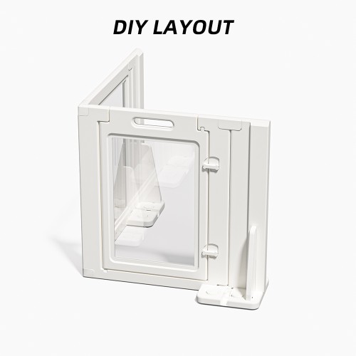 Adjustable Acrylic Safety Gate for Babies and Pets, Removable Panels, Anti-Slip Suction Base, Durable Construction (2 Panel)