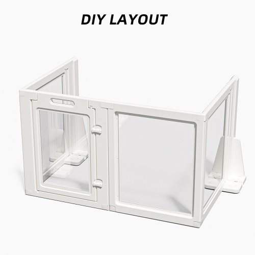 Adjustable Acrylic Safety Gate for Babies and Pets, Removable Panels, Anti-Slip Suction Base, Durable Construction (4 Panel)