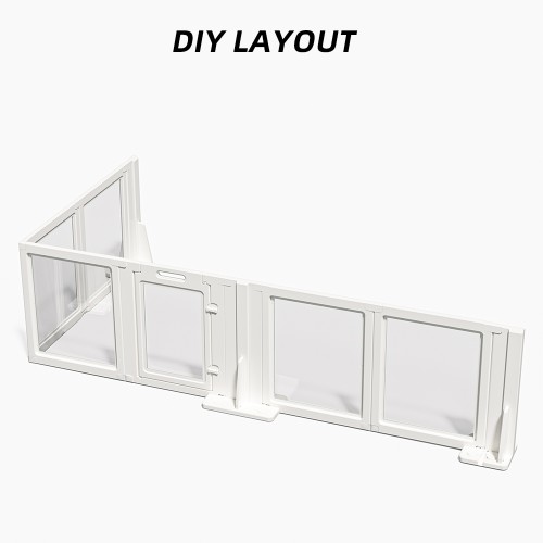 Adjustable Acrylic Safety Gate for Babies and Pets, Removable Panels, Anti-Slip Suction Base, Durable Construction (6 Panel)