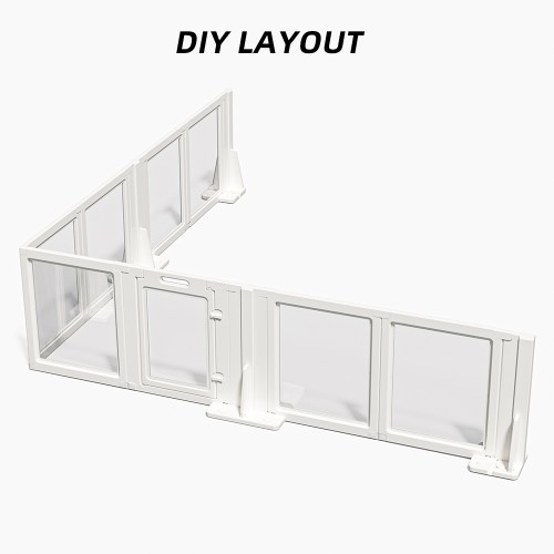 Adjustable Acrylic Safety Gate for Babies and Pets, Removable Panels, Anti-Slip Suction Base, Durable Construction (8 Panel)