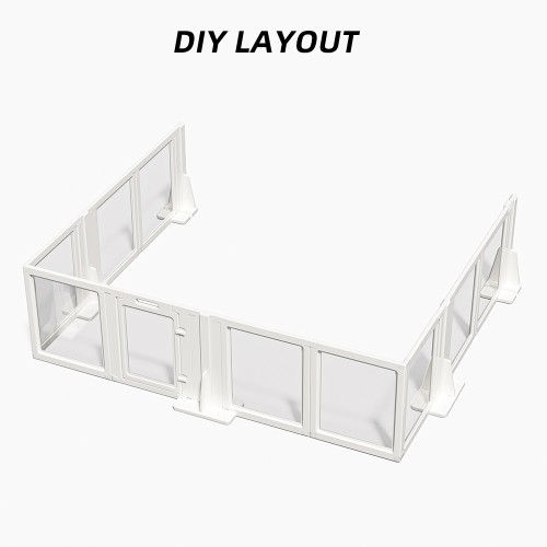 Adjustable Acrylic Safety Gate for Babies and Pets, Removable Panels, Anti-Slip Suction Base, Durable Construction (10 Panel)