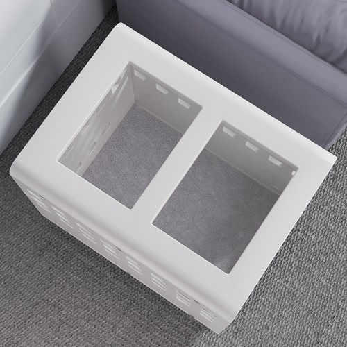 Modern Dog Bed with Hollow Design, Transparent Acrylic Top, Portable Pet Crate with Rolling Wheels for Indoor and Outdoor Use