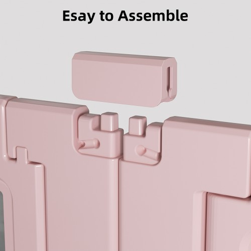 Expandable Pet Playpen with Anti-Slip Suction Cups, Easy Assembly, Indoor Puppy Fence with Lockable Door